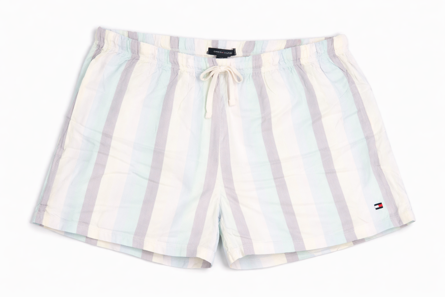 Pastel Striped Drawstring Shorts for Women | Soft Cotton Summer Fit