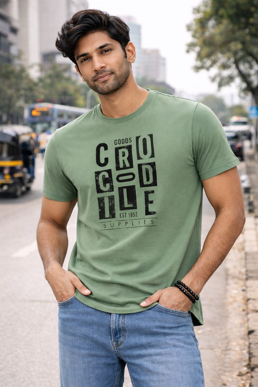 Sage Green Graphic T-Shirt | Modern Street Essential