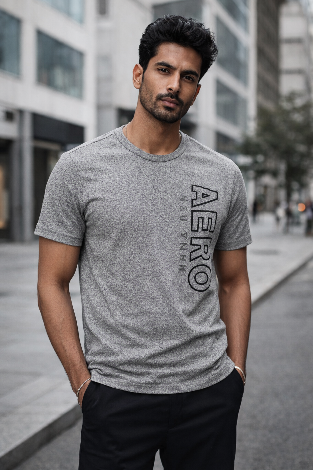 Aéropostale Men's Heather Grey Graphic Tee