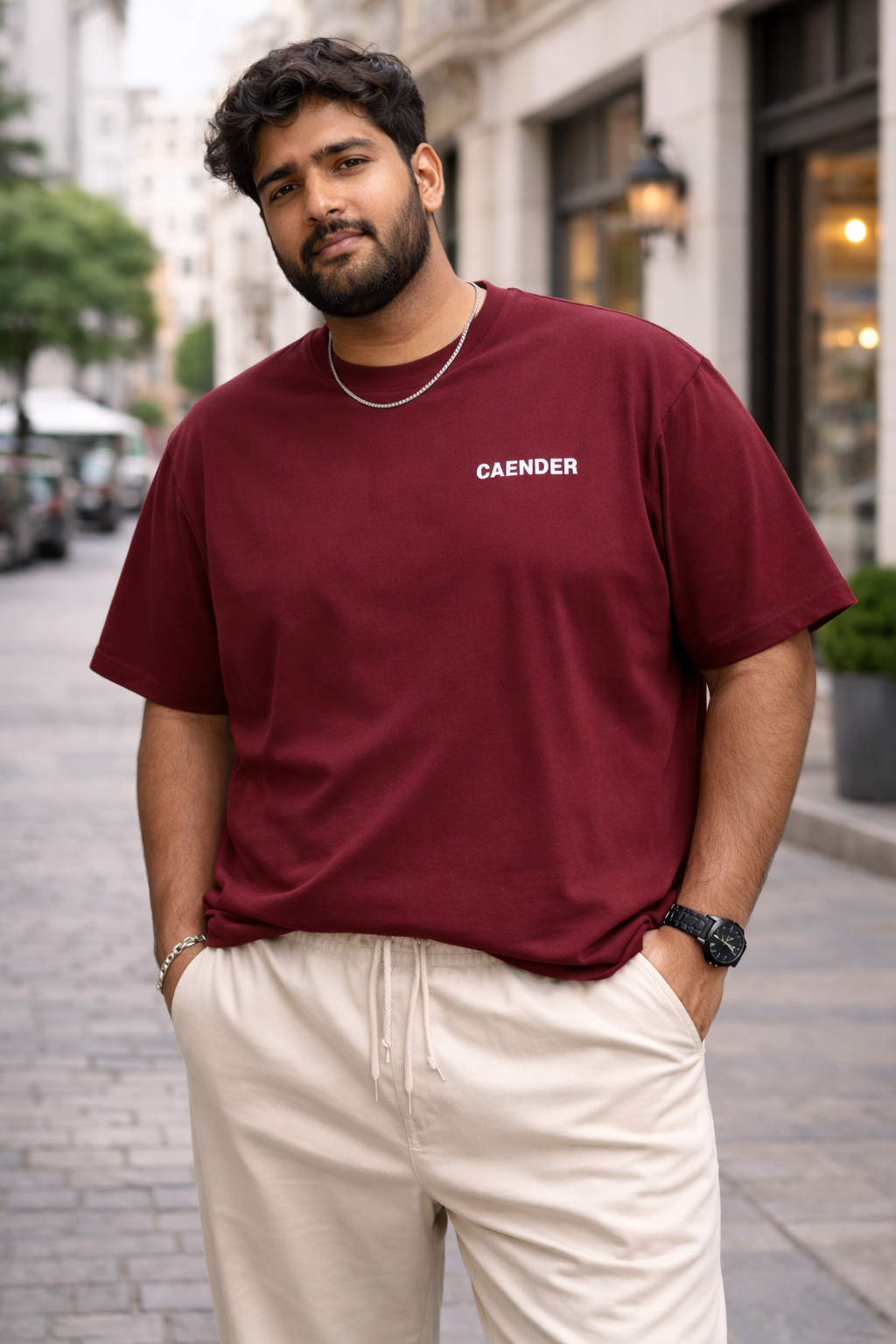 "Gamer Season Calendar" Drop Shoulder Streetwear Tee – Maroon Graphic T-Shirt