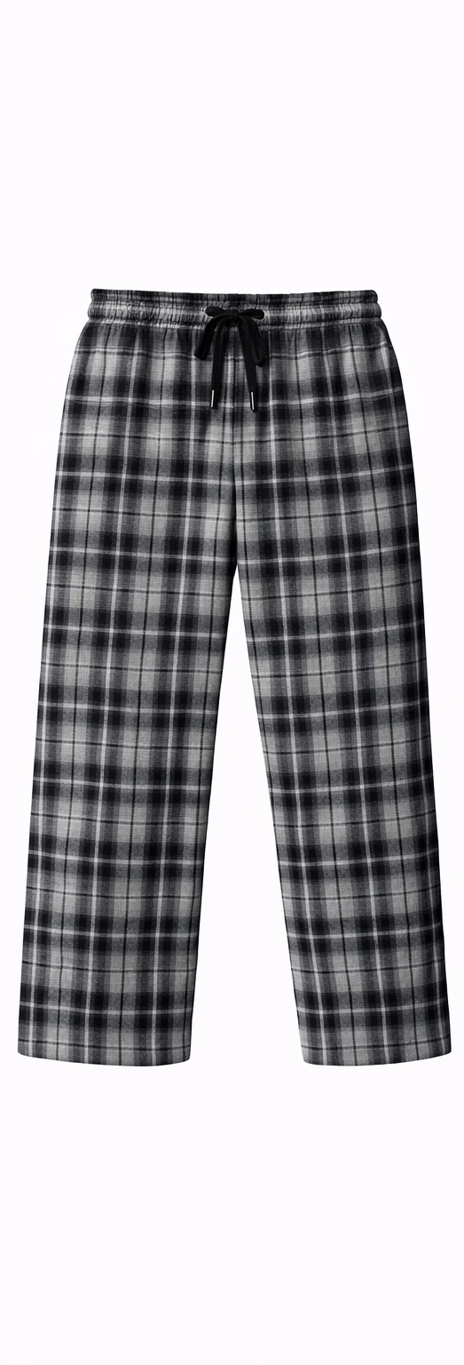 Men’s Classic Grey & Black Plaid Lounge Pants