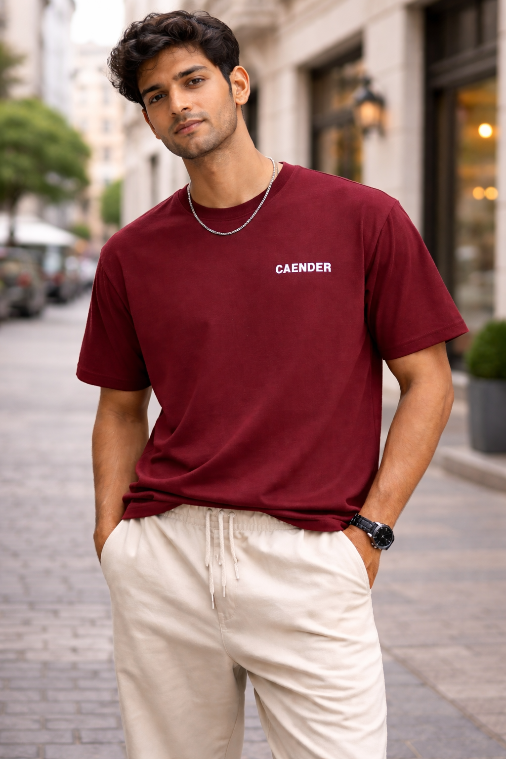 "Gamer Season Calendar" Drop Shoulder Streetwear Tee – Maroon Graphic T-Shirt
