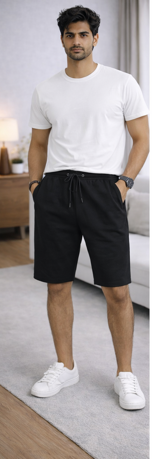 Men's Essential Comfort Fit Knit Shorts – Classic Black
