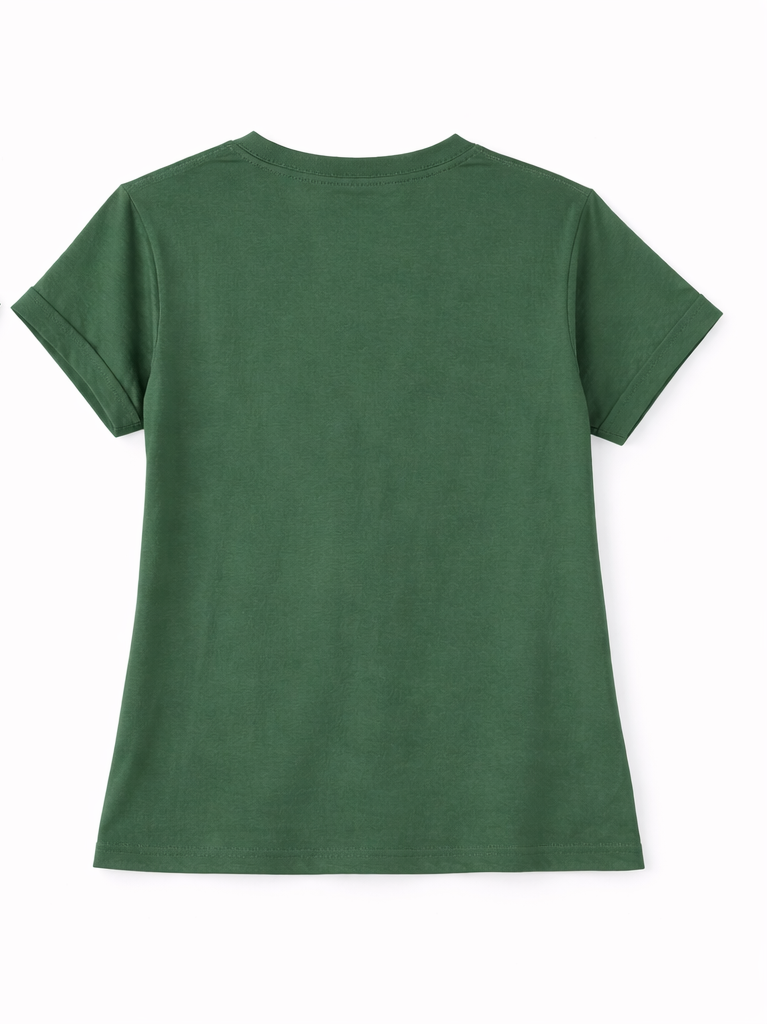 Happy Vibes Graphic T-Shirt – Forest Green Crop Top