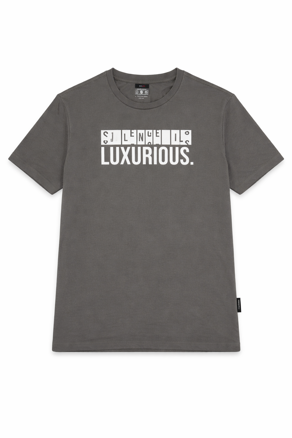 "SILENCE IS LUXURIOUS" Graphic Tee – Charcoal Grey Minimalist T-Shirt