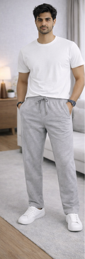 Men's Essential Heather Grey Comfort-Fit Joggers