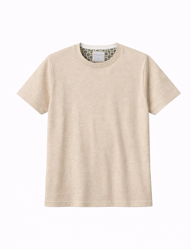 Denim & Flower Heritage Textured Tee – Oatmeal
