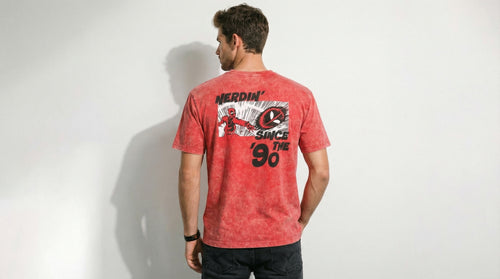 Deadpool Red Acid-Wash  Graphic T-Shirt