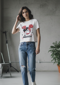 Disney© Mickey Mouse Graphic Crop Top - Distressed Streetwear Edition
