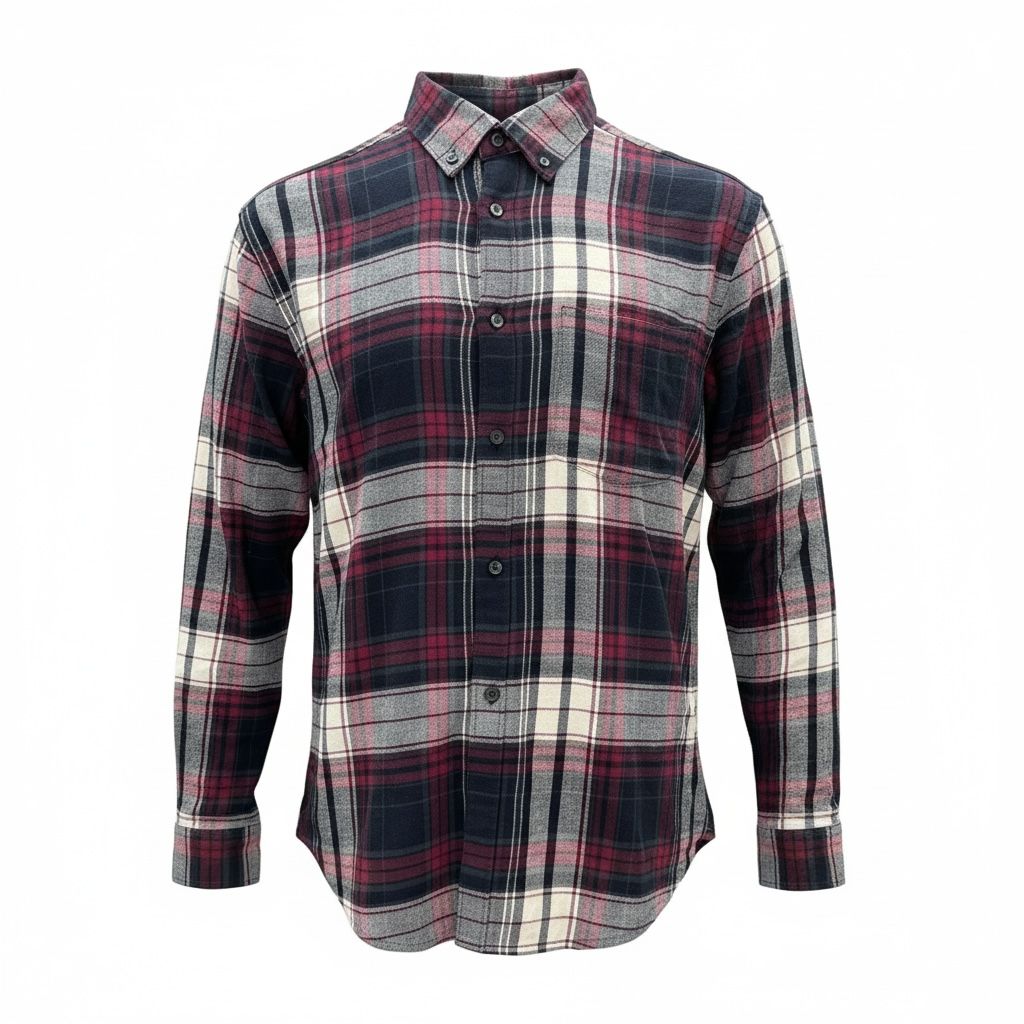 Men Maroon & Black Slim Fit Checked Casual Shirt