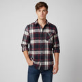 Men Maroon & Black Slim Fit Checked Casual Shirt