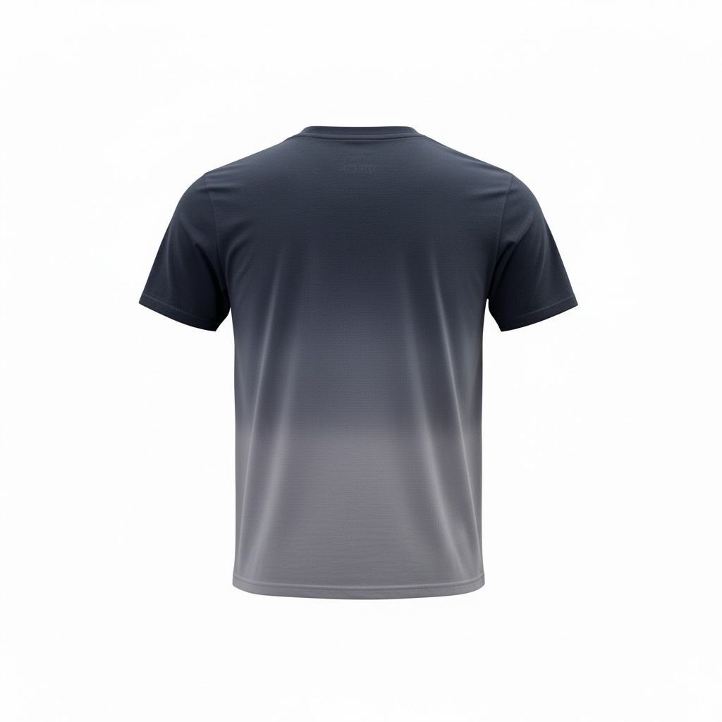 Men Navy Blue & Grey Ombre T-shirt