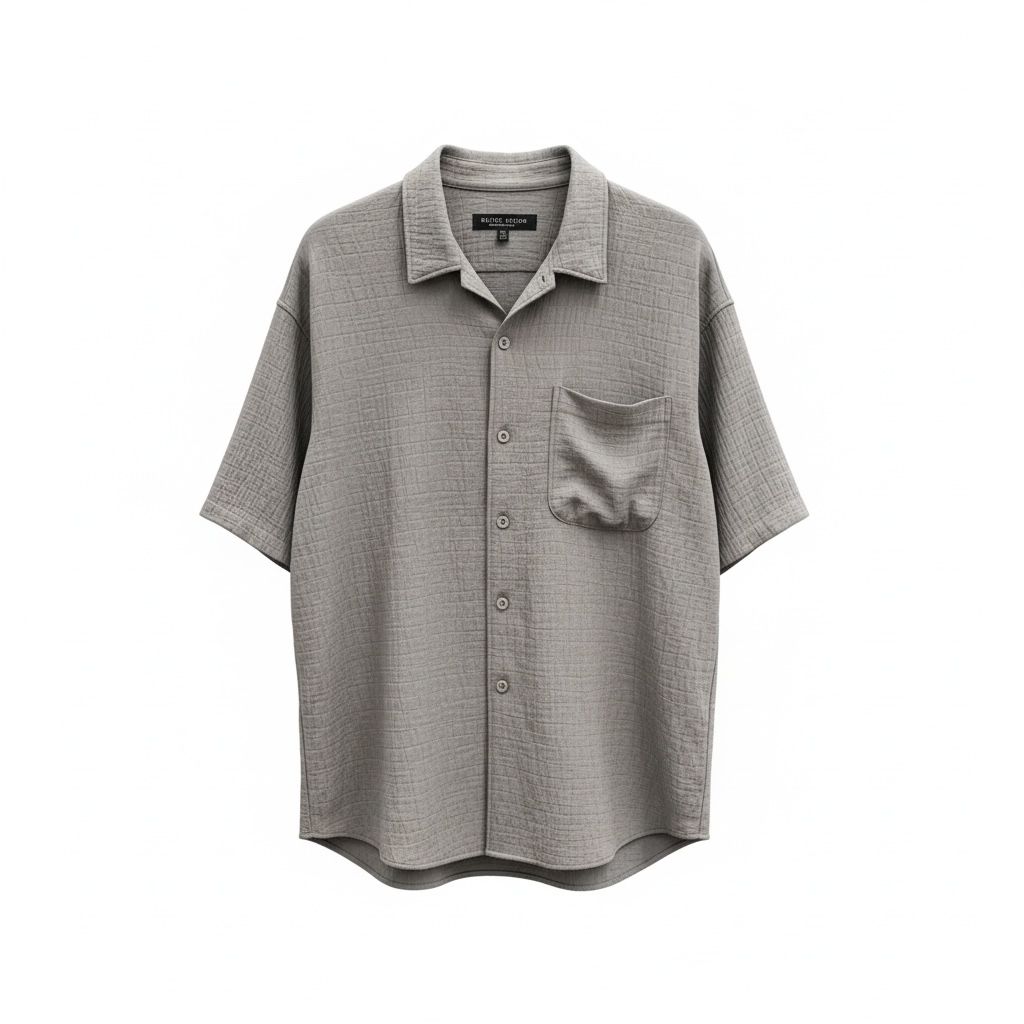 Men Grey Regular Fit Solid Casual Shirt