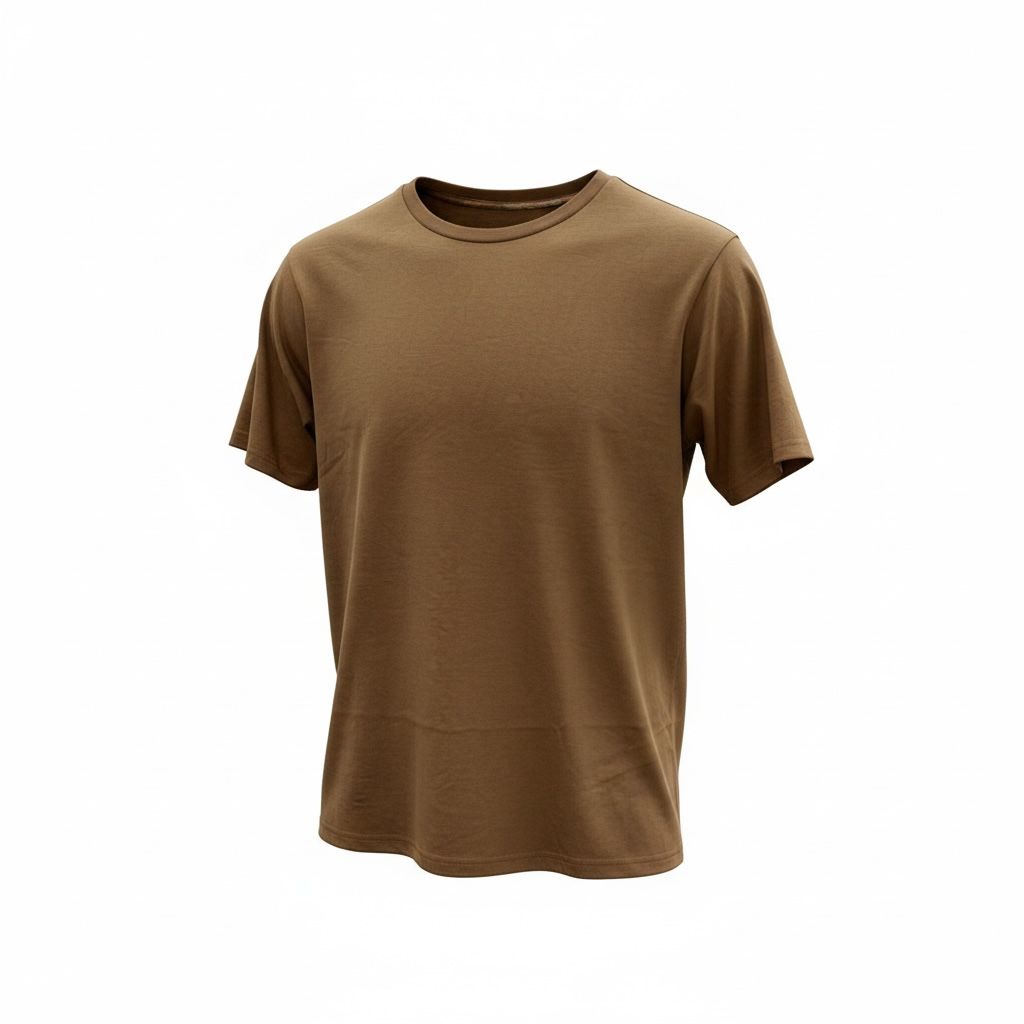Men Brown Solid Regular Fit T-shirt