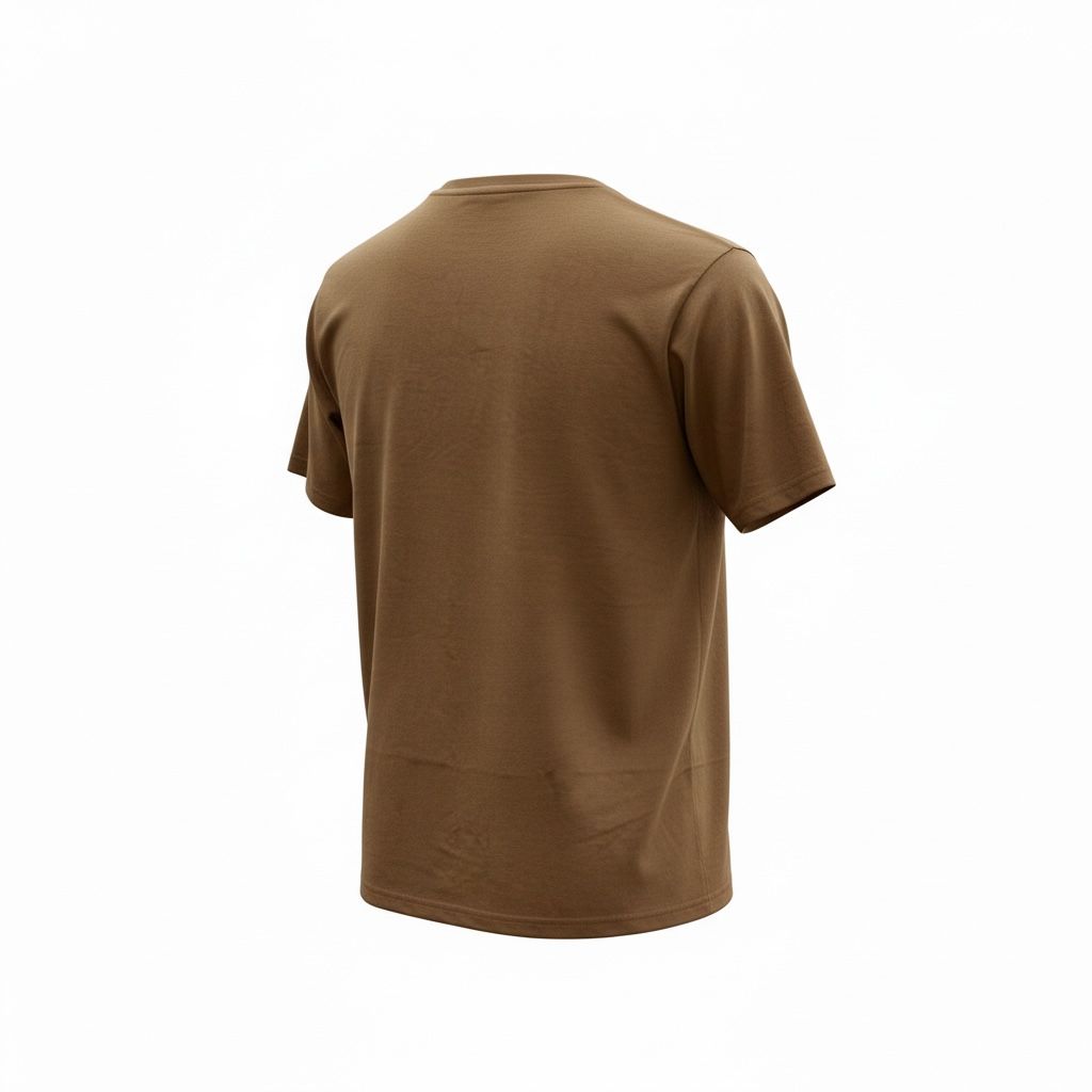 Men Brown Solid Regular Fit T-shirt