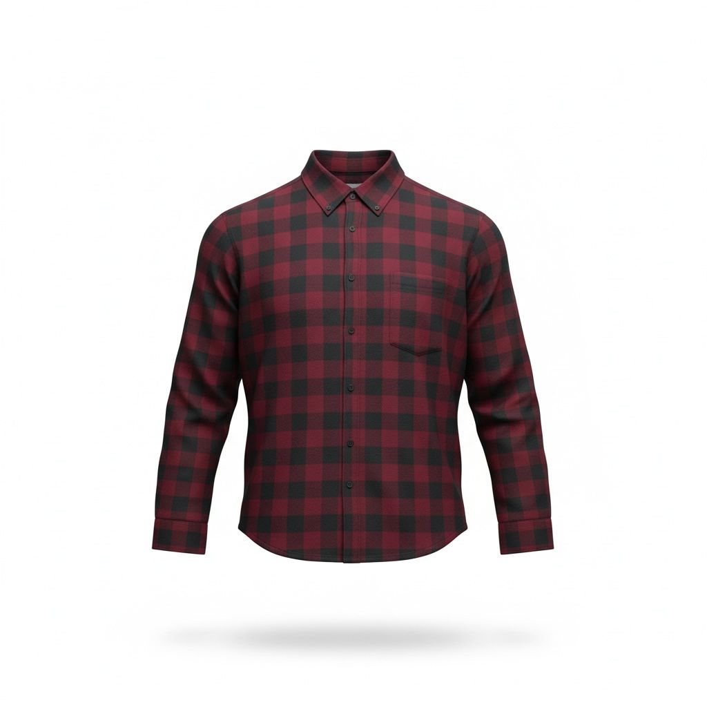 Men Maroon & Black Checked Slim Fit Casual Shirt