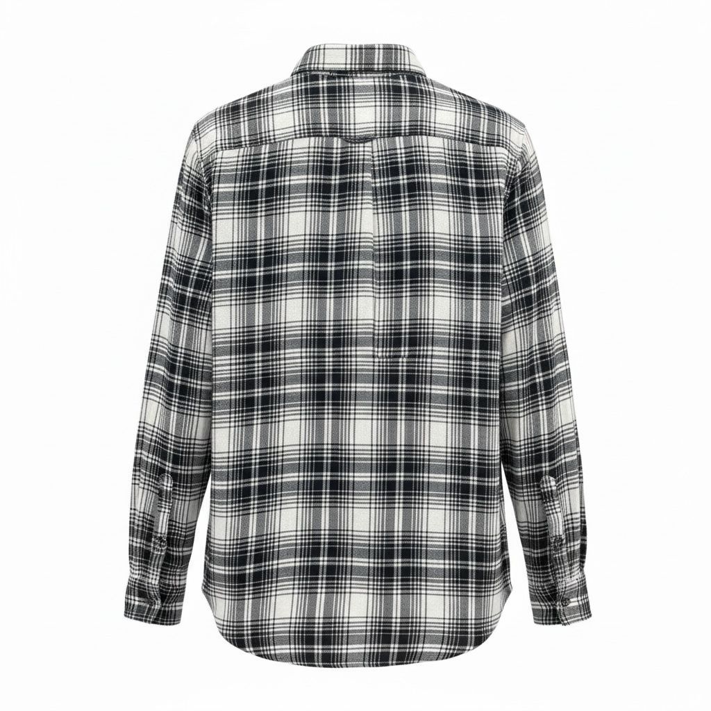 Men Black & White Checked Slim Fit Casual Shirt