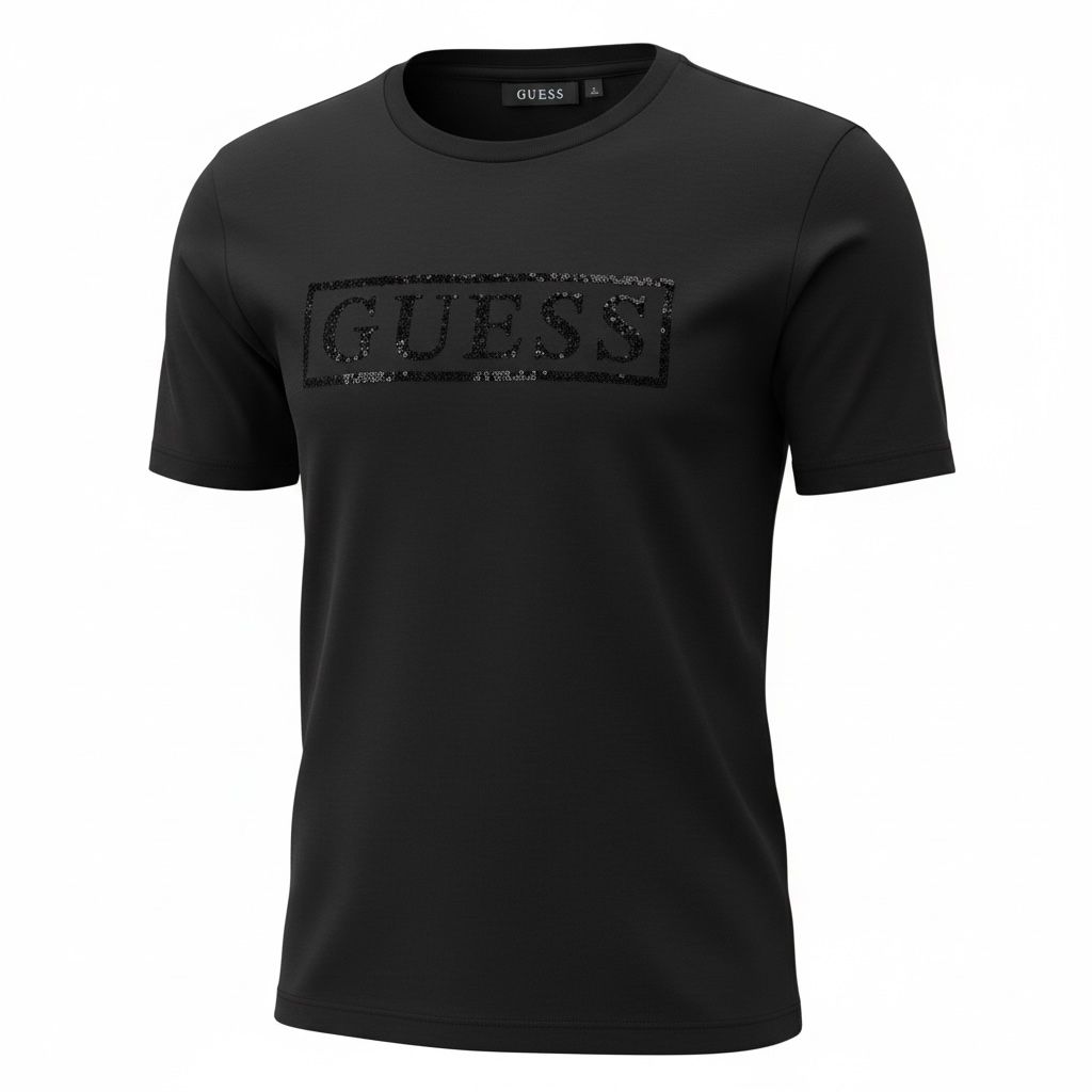 Men’s GUESS Black Logo Printed T-Shirt