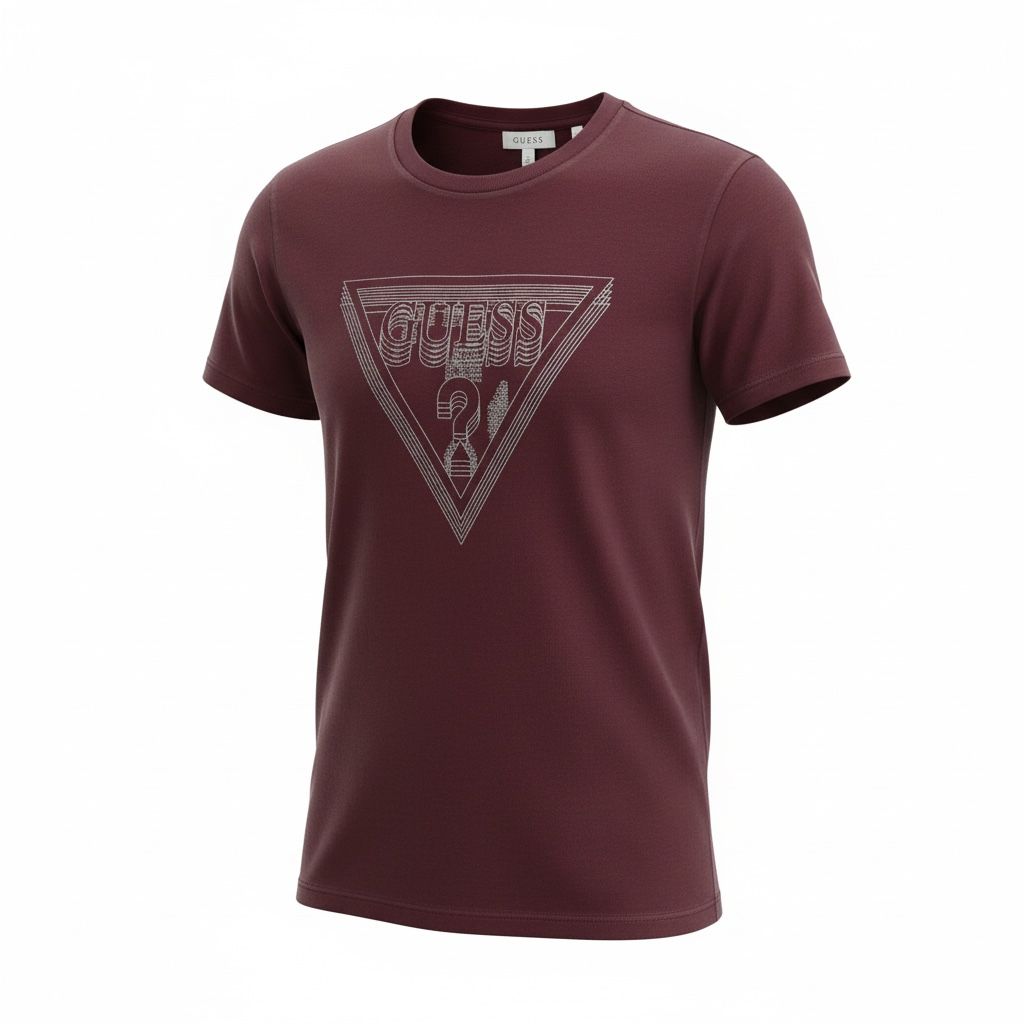 Men’s GUESS Maroon Graphic Printed T-Shirt