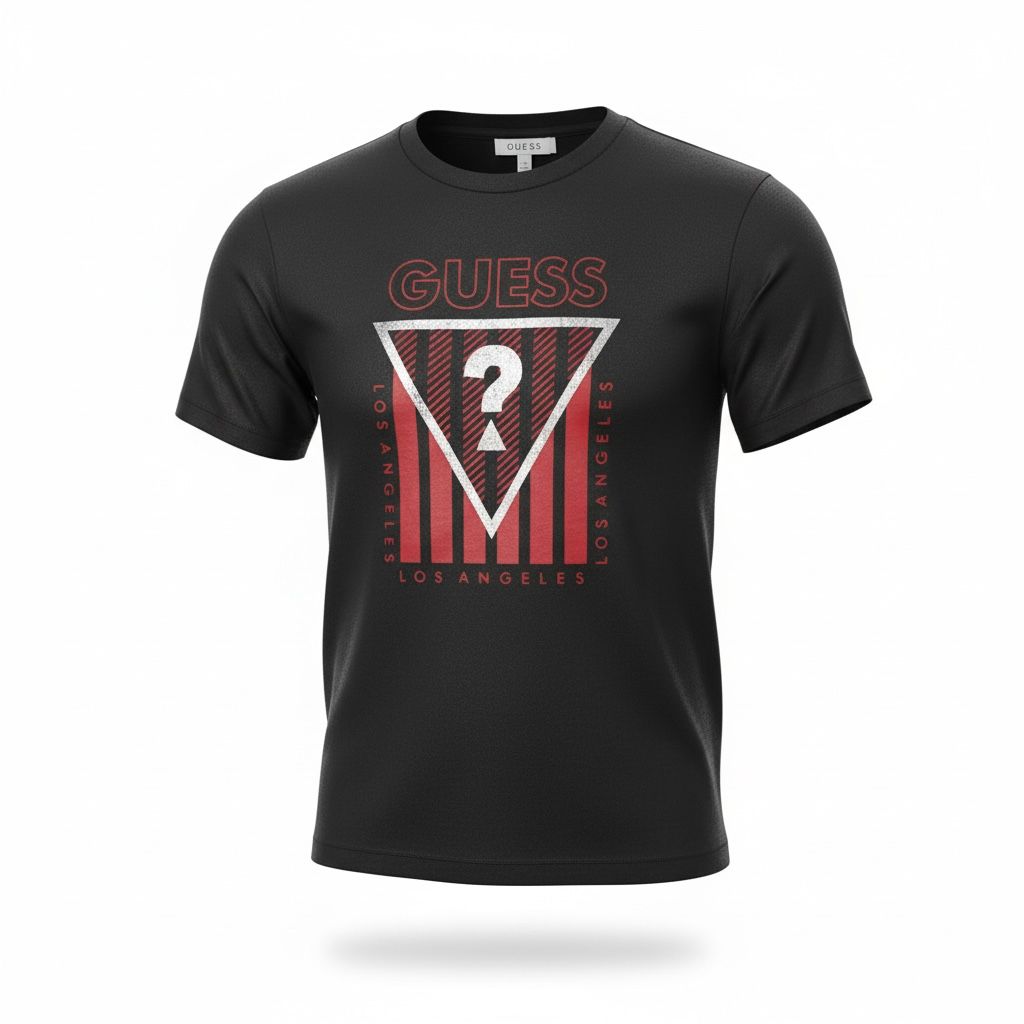 Men’s GUESS Black Graphic Printed T-Shirt