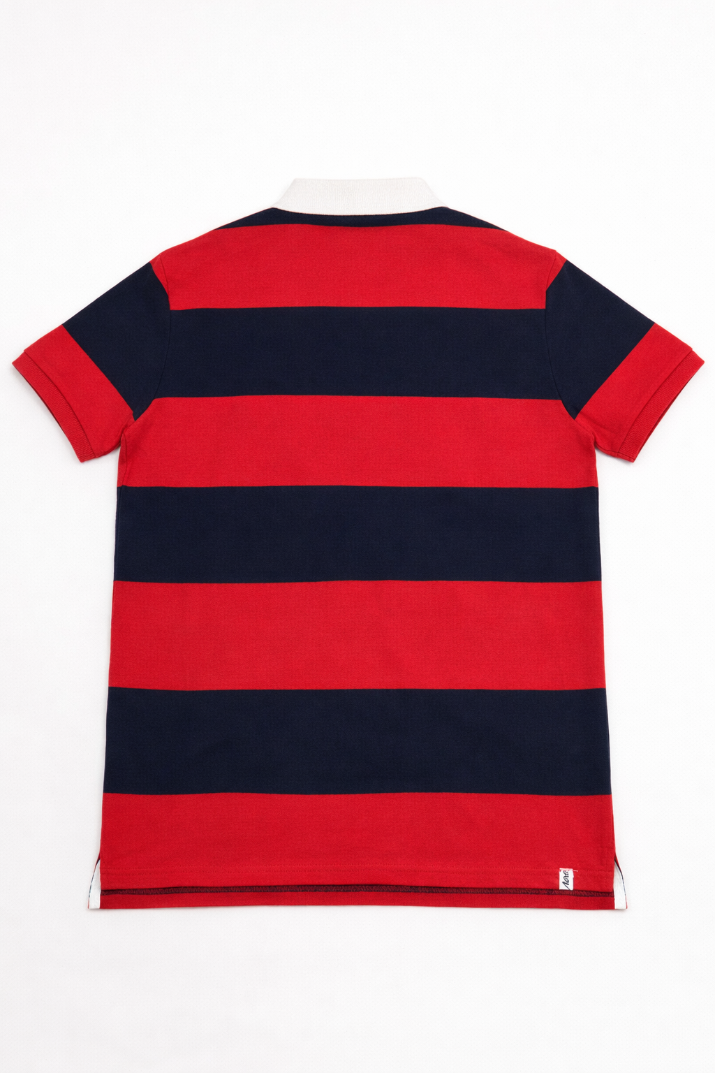 Aéropostale "Aero NY" Vertical Graphic Rugby Polo – Red & Navy Striped