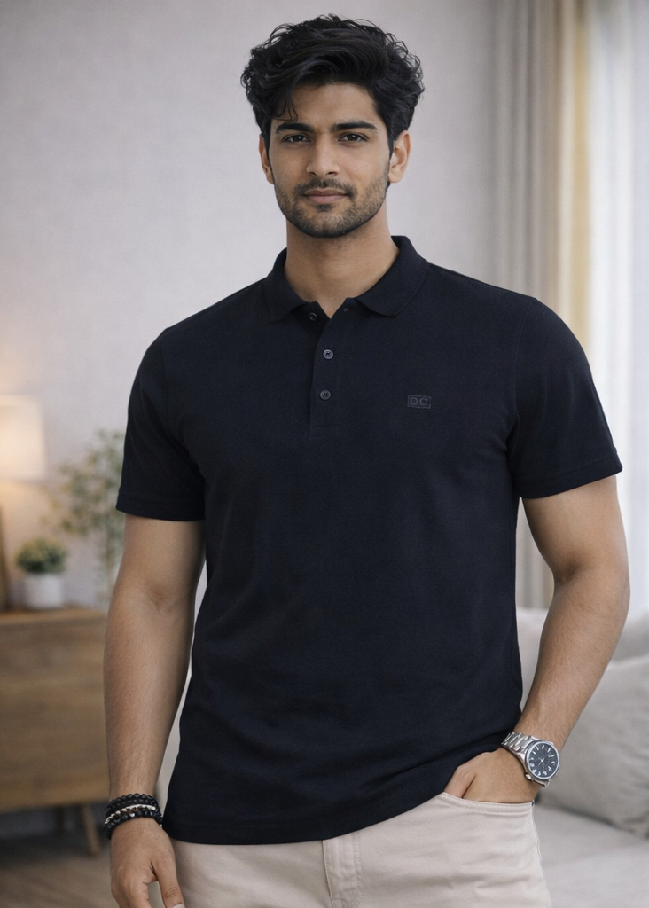 Essential Navy Piqué Polo