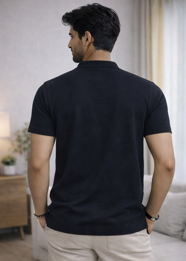 Essential Navy Piqué Polo