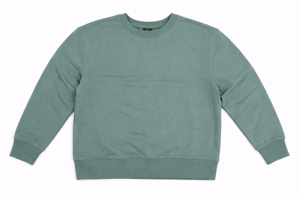 Sage Green Cotton Fleece Sweatshirt for Women | Relaxed Everyday Fit