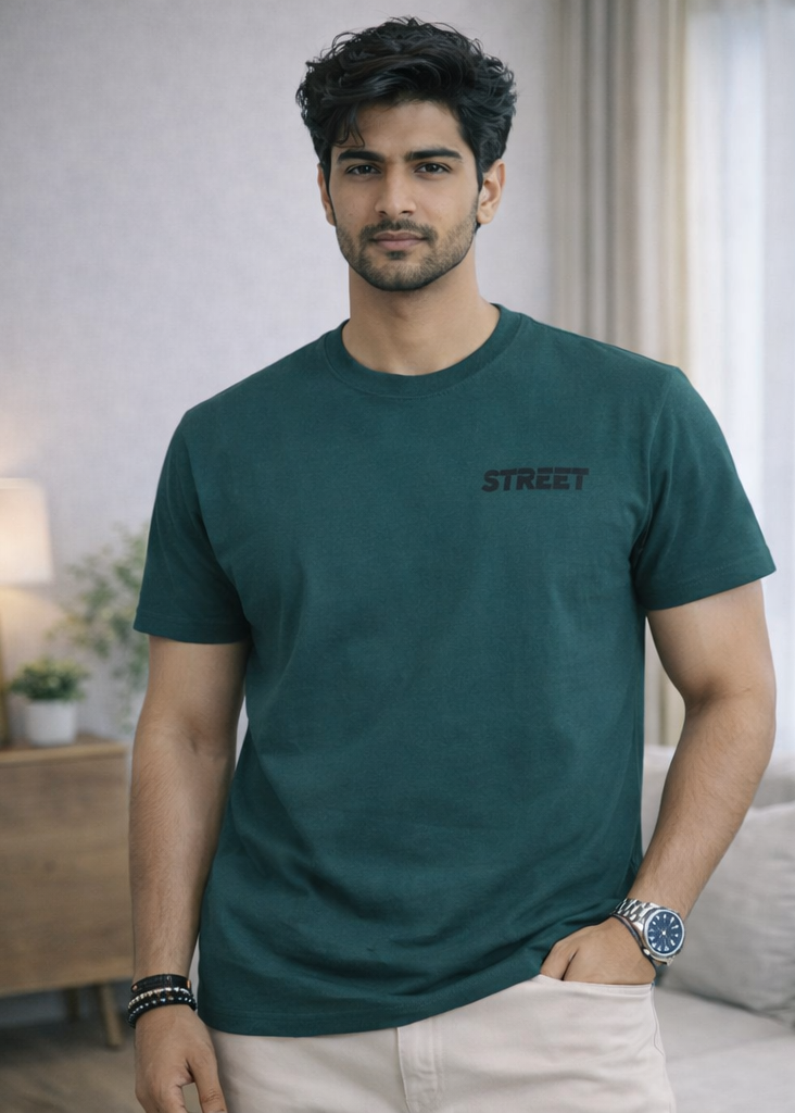 "Street Race" Moto-Graphic Forest Green Tee