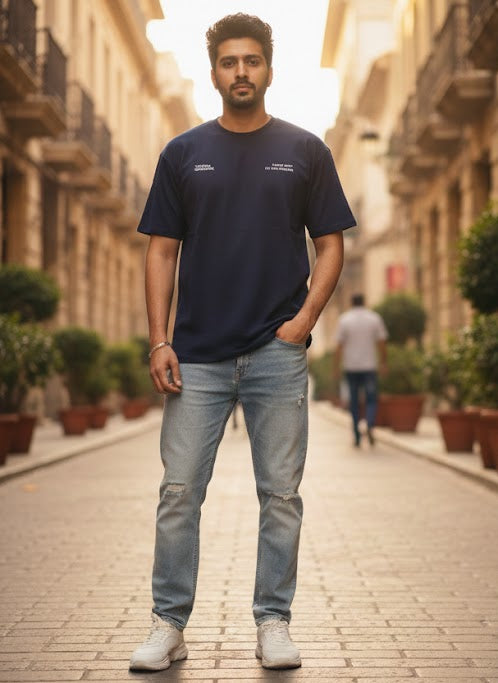 National Geographic "Eagles Don't Fly With Pigeons" Graphic Tee – Navy Blue