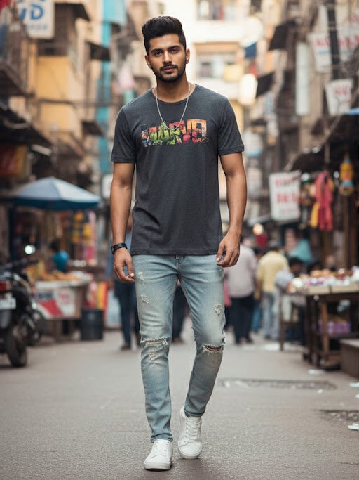 Marvel Avengers Graphic T-Shirt – Charcoal Grey Heather – SF Jeans Co. Edition